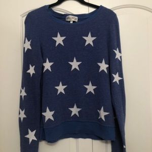 Wildfox Baggy Beach Jumper- Blue with white stars
